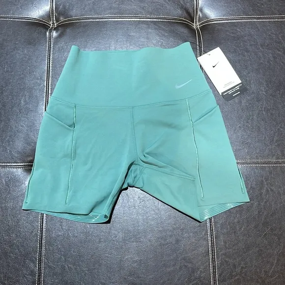🎁 Nike Women's  Universa Medium-Support High-Waisted 5&quot; Biker Shorts