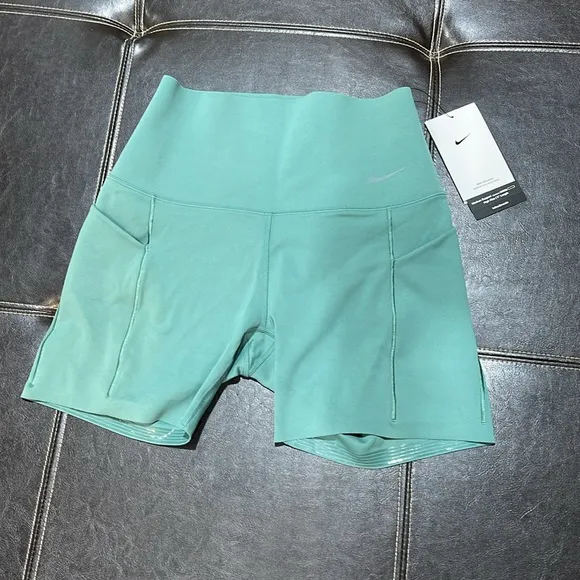🎁 Nike Women's  Universa Medium-Support High-Waisted 5&quot; Biker Shorts