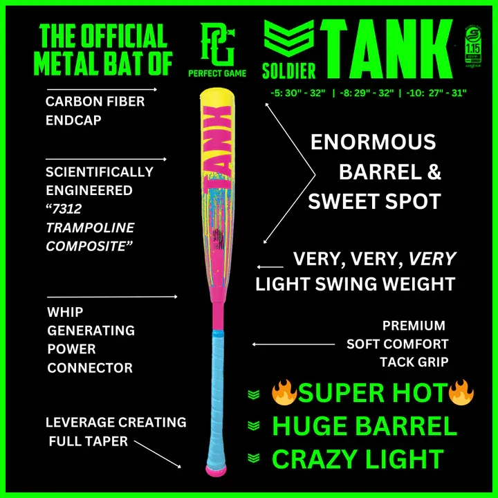 2025 Soldier Tank (-5) 2 3/4" USSSA Baseball Bat: Y-25-2
