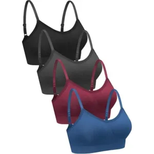 4 Pieces Neck Bralettes Wireless Cami Bra Tank Top Bra Sports Bra for Women