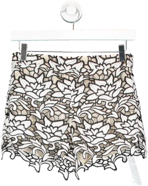 Alice   Olivia Black High Waisted Lace Short UK XS