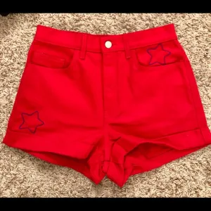 AMERICAN APPAREL Red High Waisted Shorts