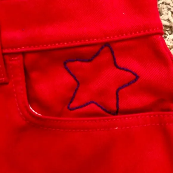 AMERICAN APPAREL Red High Waisted Shorts