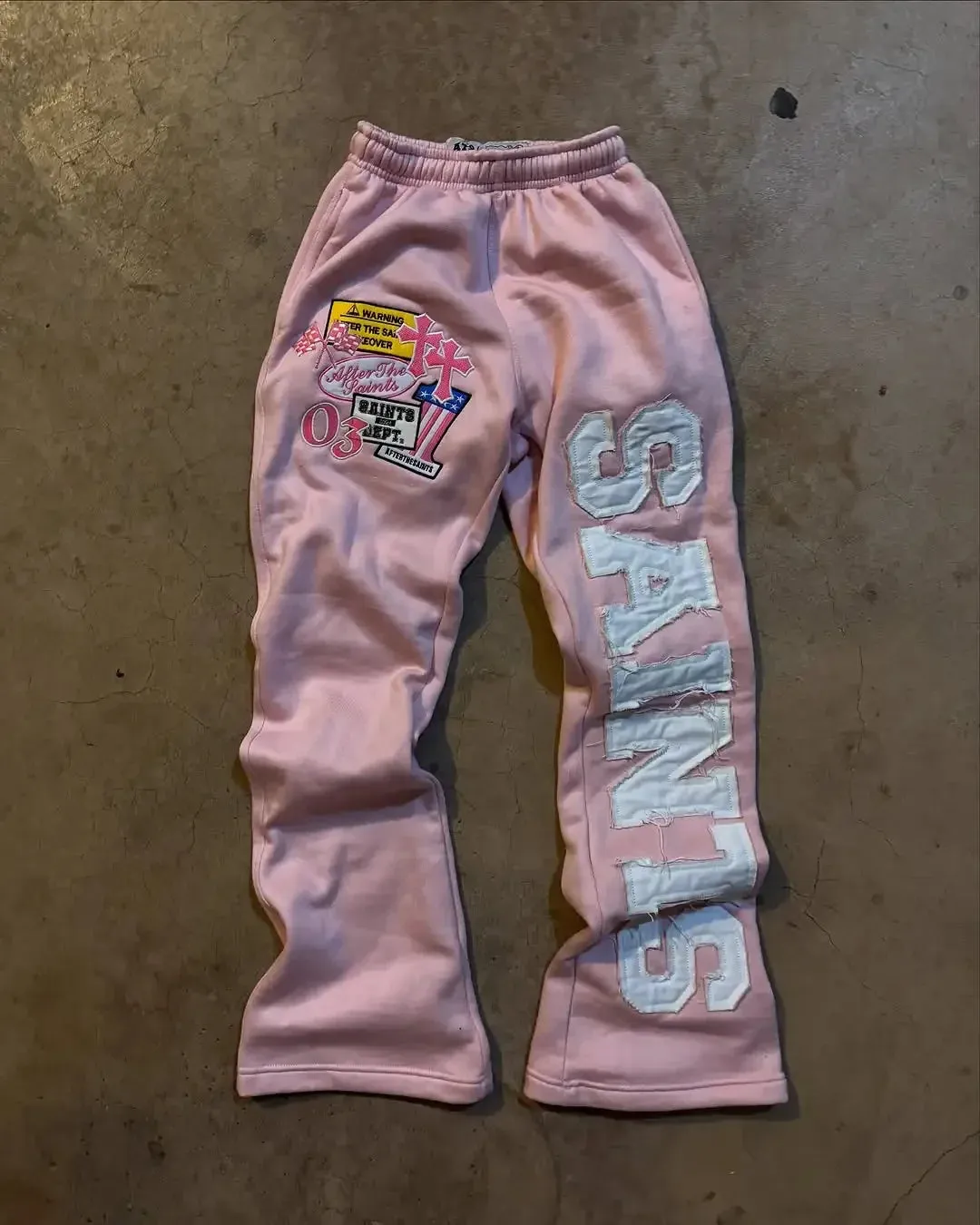 American Retro Letter Embroidered Sweatpants Women and Men