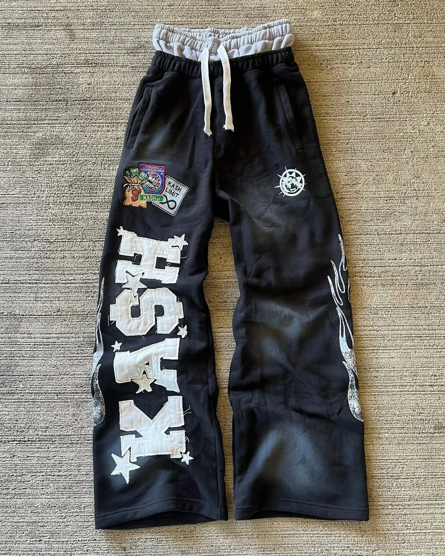 American Retro Letter Embroidered Sweatpants Women and Men