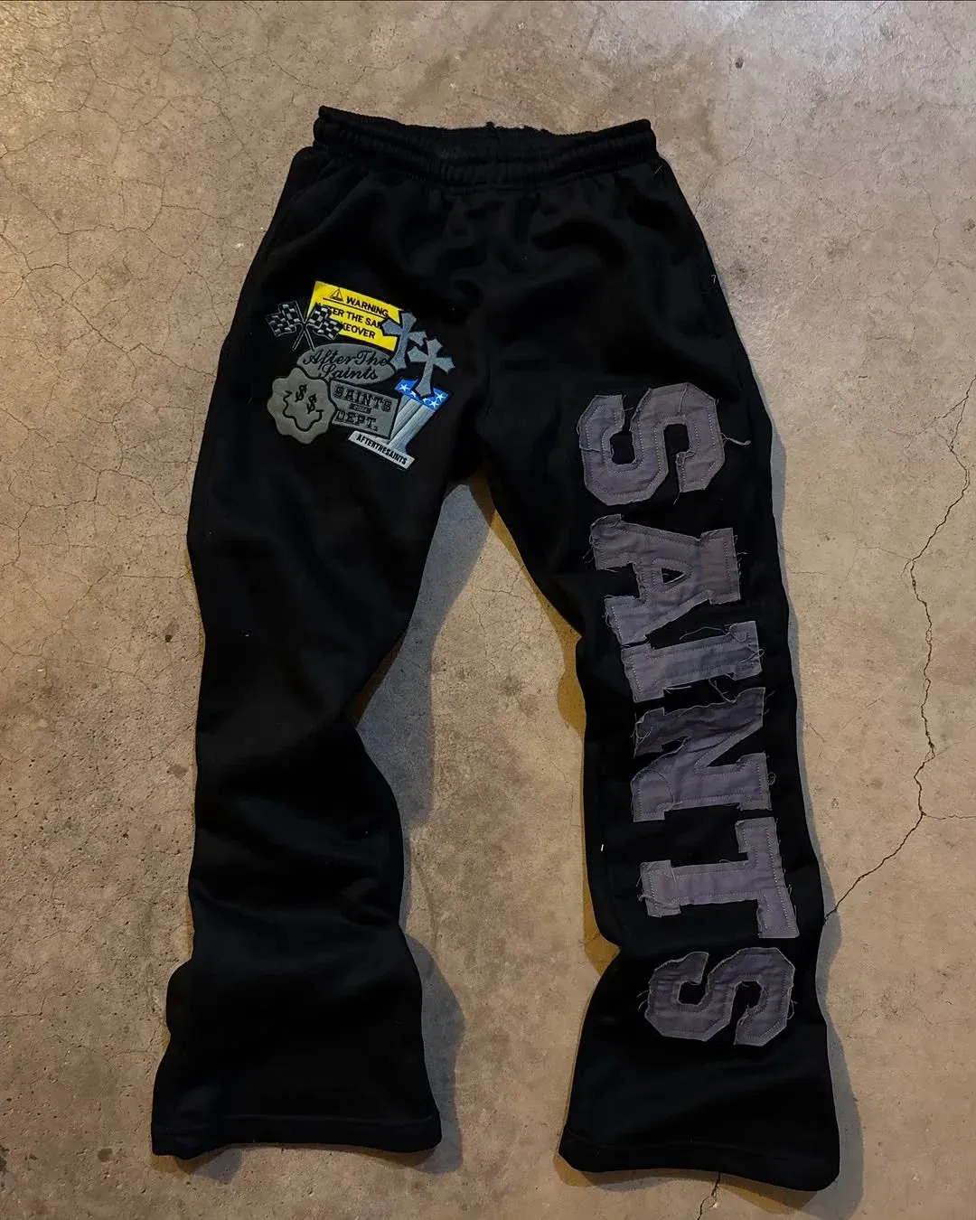 American Retro Letter Embroidered Sweatpants Women and Men