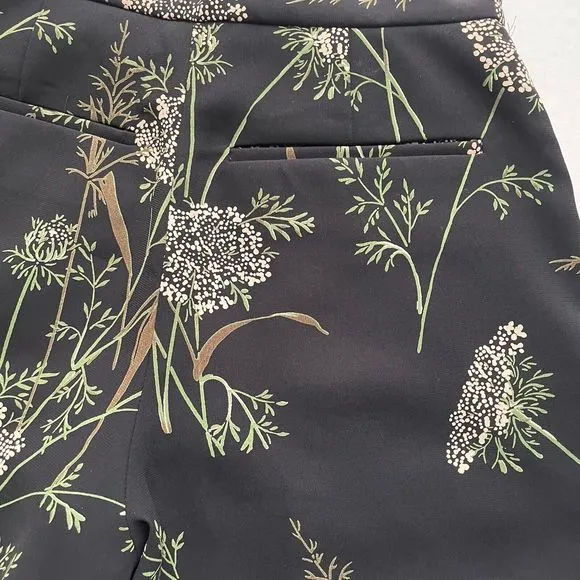 Aritzia Wilfred Arbe Shorts High Waist Scallop Hem Fully Lined Black Floral Sz 4