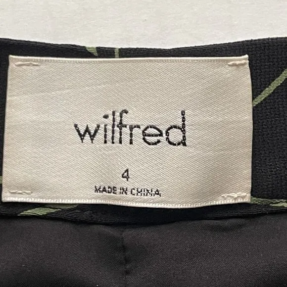 Aritzia Wilfred Arbe Shorts High Waist Scallop Hem Fully Lined Black Floral Sz 4