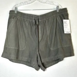 Athleta Farallon Shorts Women's 22 Olive Army Green Pockets Drawstring New