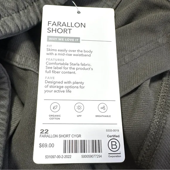 Athleta Farallon Shorts Women's 22 Olive Army Green Pockets Drawstring New