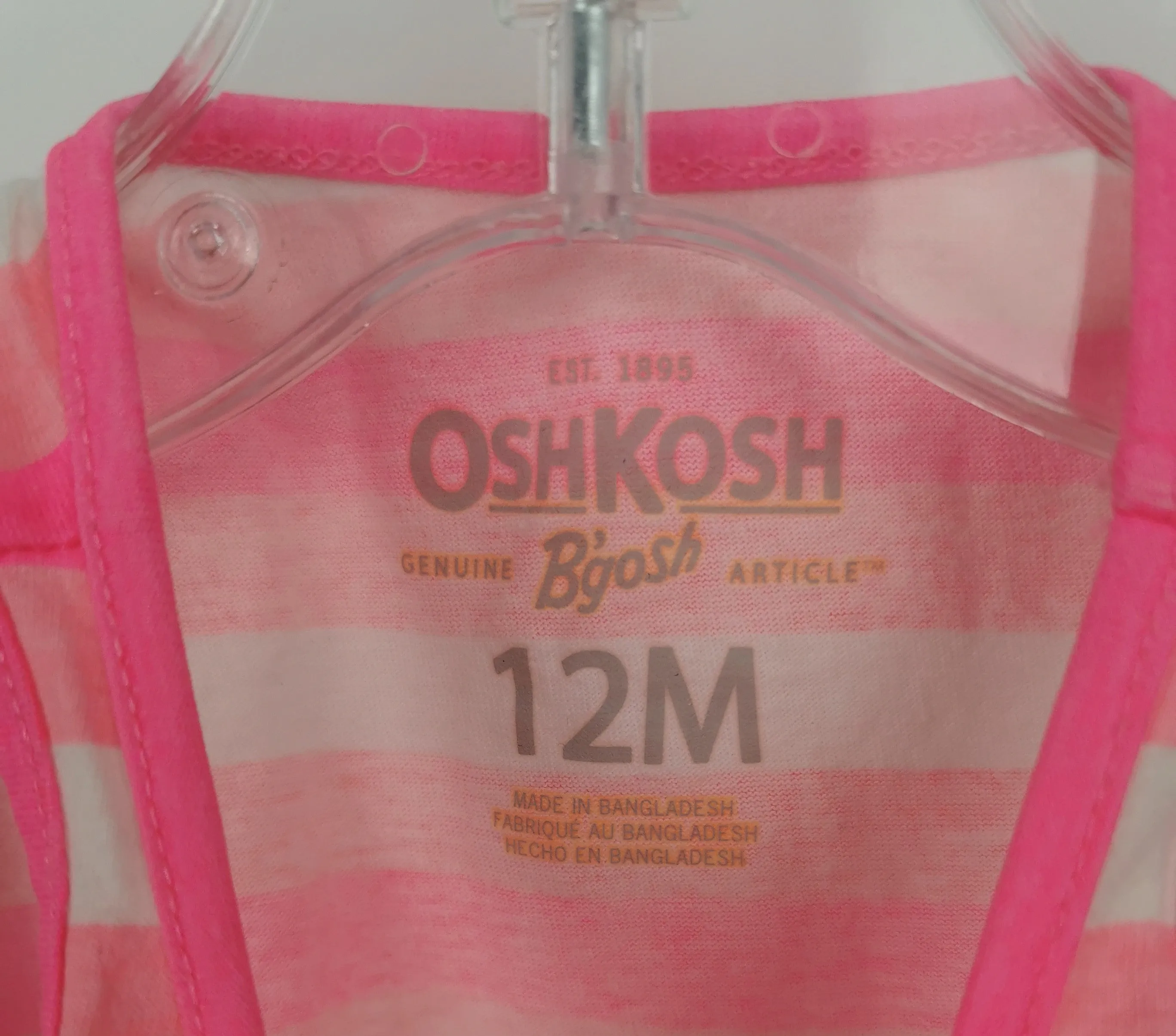 BABY GIRL SIZE 12 MONTHS - OSHKOSH / LITTLE TEEZ, 2 PACK Cotton Tank Tops NWT / NWOT B47