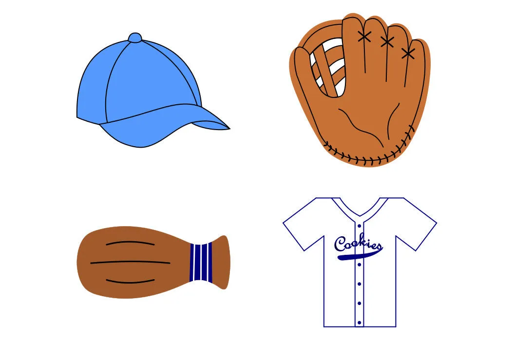 Baseball Cookie Cutter Set-4-Piece/5-Piece