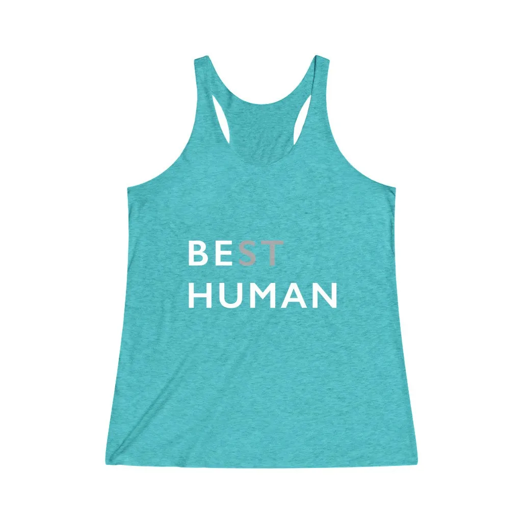 BE HUMAN© - Women's Tri-Blend Racerback Tank