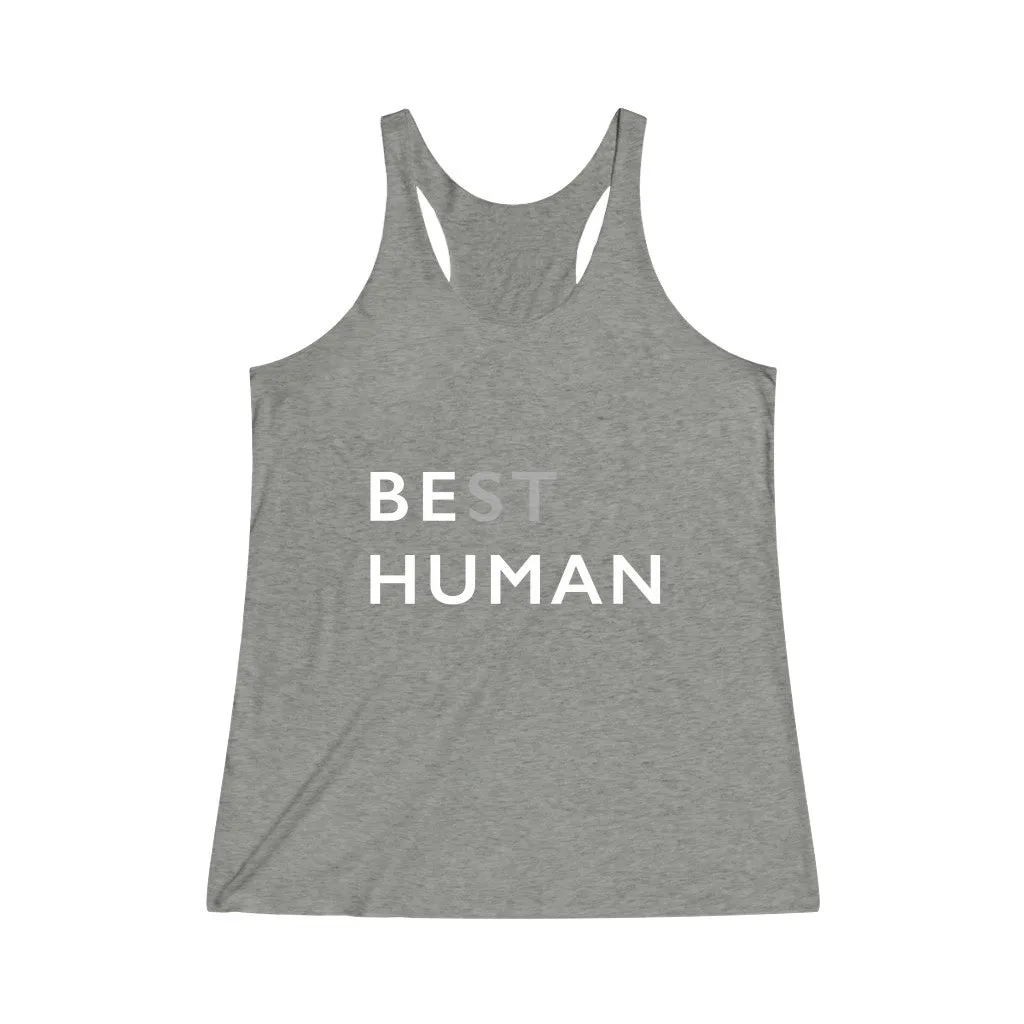 BE HUMAN© - Women's Tri-Blend Racerback Tank