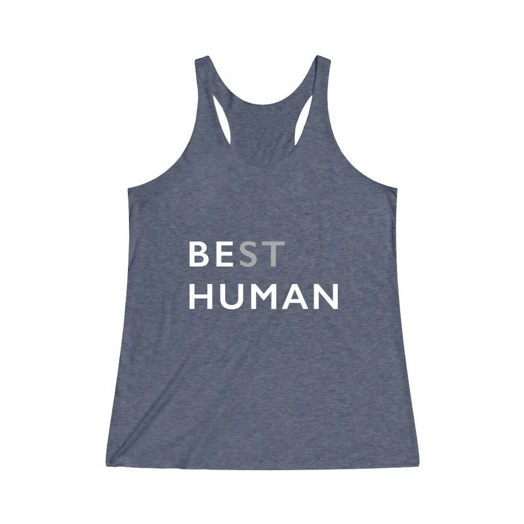 BE HUMAN© - Women's Tri-Blend Racerback Tank