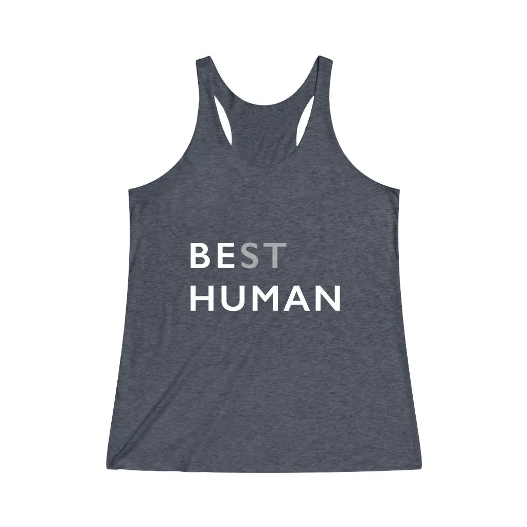 BE HUMAN© - Women's Tri-Blend Racerback Tank