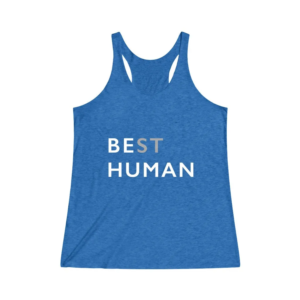 BE HUMAN© - Women's Tri-Blend Racerback Tank