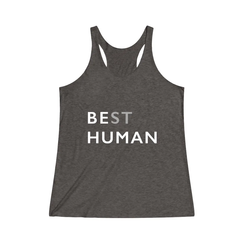 BE HUMAN© - Women's Tri-Blend Racerback Tank