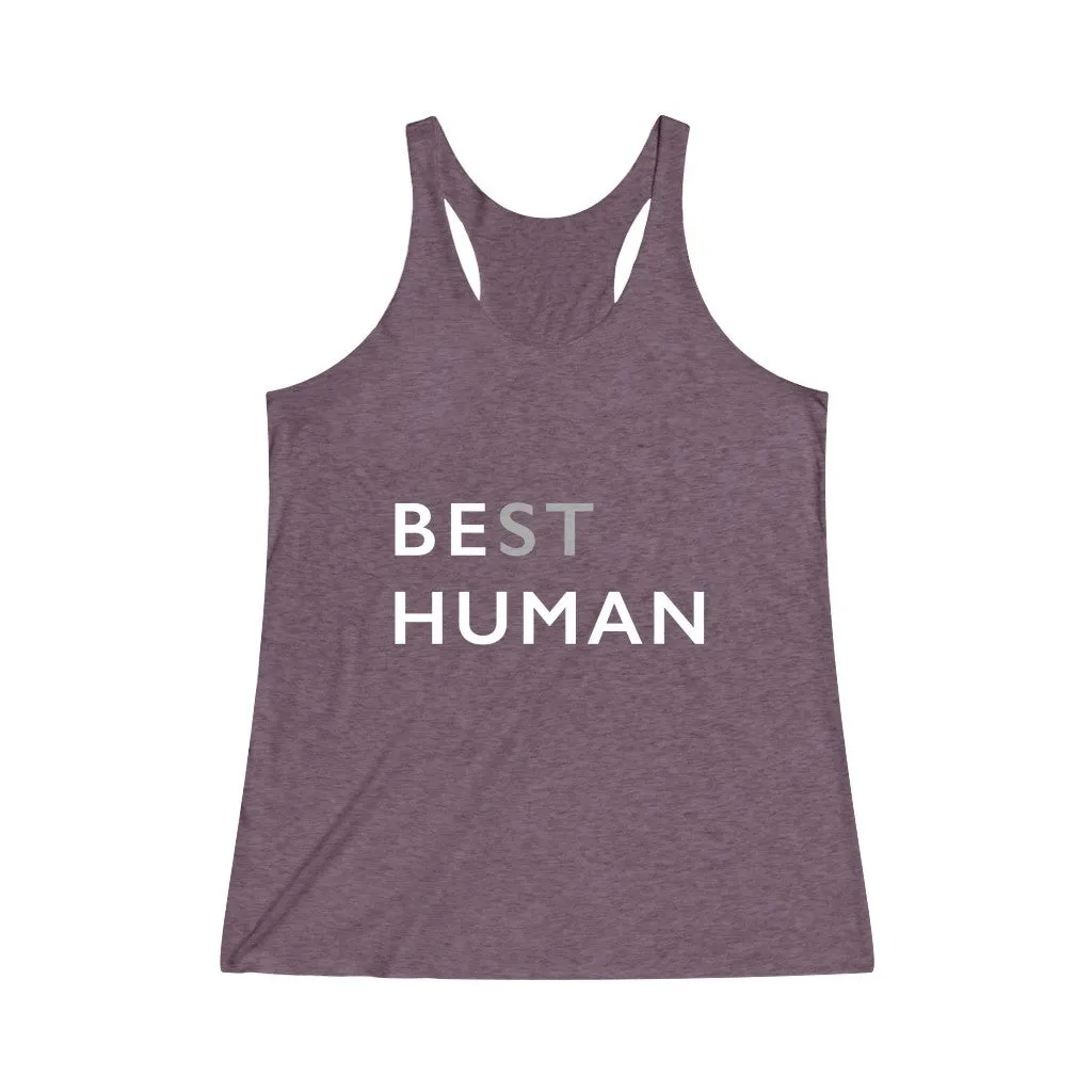 BE HUMAN© - Women's Tri-Blend Racerback Tank