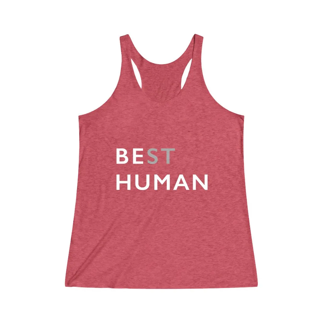 BE HUMAN© - Women's Tri-Blend Racerback Tank