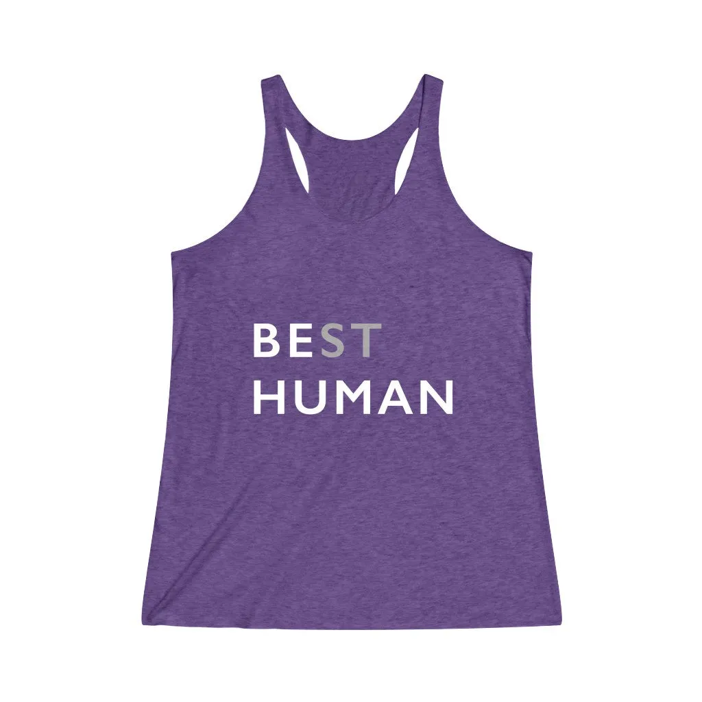 BE HUMAN© - Women's Tri-Blend Racerback Tank