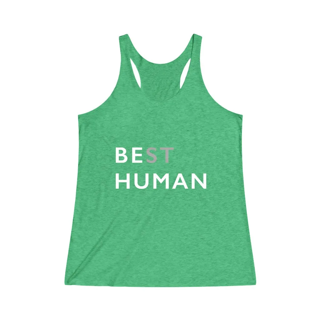BE HUMAN© - Women's Tri-Blend Racerback Tank