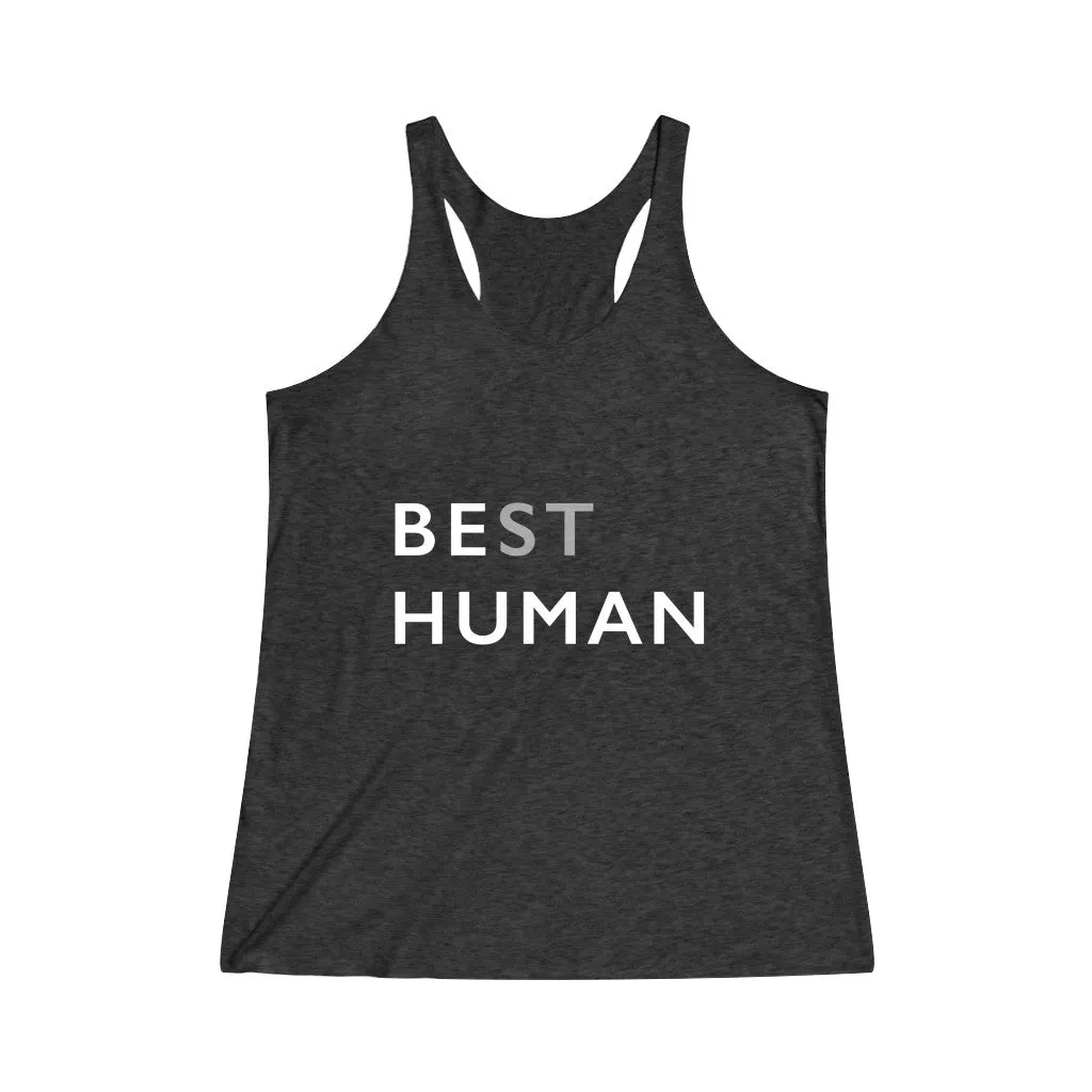 BE HUMAN© - Women's Tri-Blend Racerback Tank