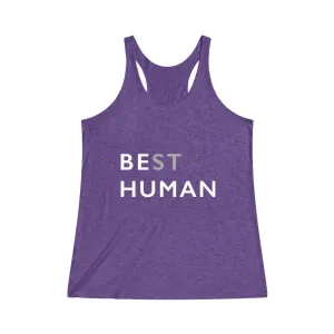 BE HUMAN© - Women's Tri-Blend Racerback Tank