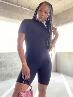Black Short Sleeve Jumpsuit