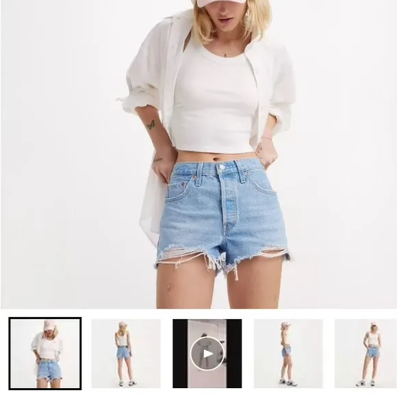 Brand new Levi women’s jean shorts 501 high rise size 28