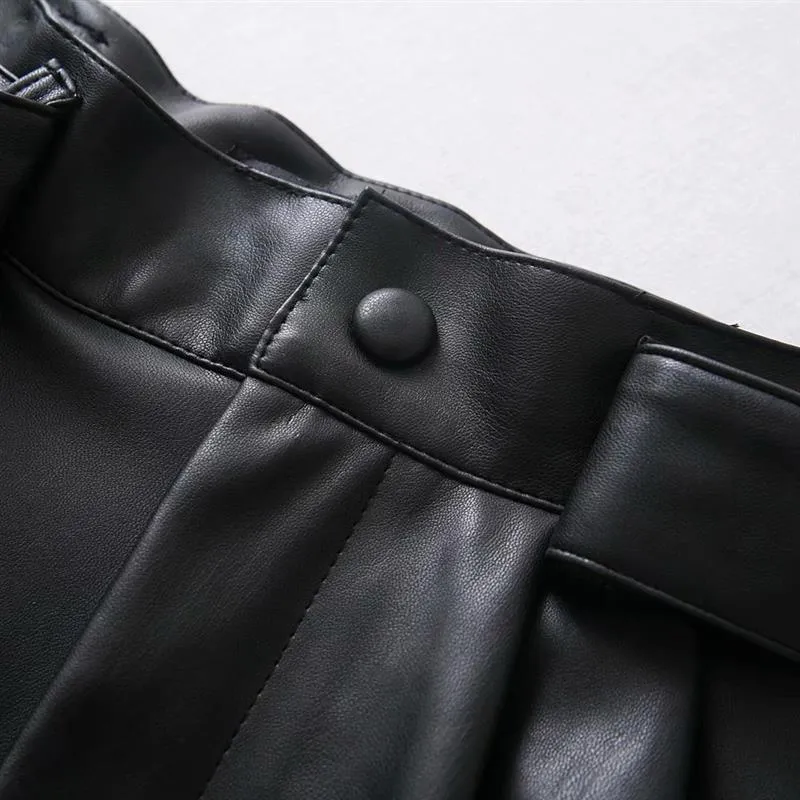 Cassie's Leather Belted Shorts