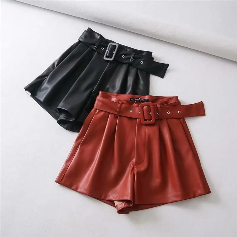 Cassie's Leather Belted Shorts