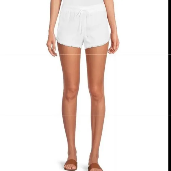 Cloth &amp; Stone Frayed Hem Drawstring Waist Coordinating Shorts