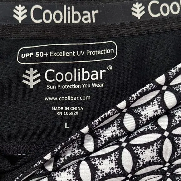 Coolibar Black and White 2-in-1 Skort Bike Shorts Women's Large