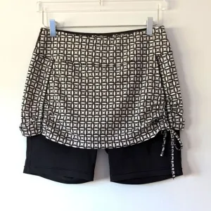 Coolibar Black and White 2-in-1 Skort Bike Shorts Women's Large