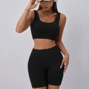 Dani Seamless Ribbed Knit Yoga Short Set