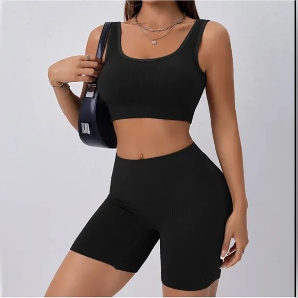 Dani Seamless Ribbed Knit Yoga Short Set