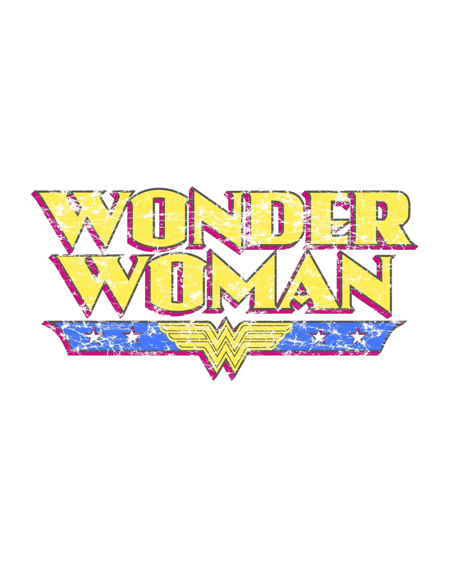 DC Comics Wonder Woman Logo Vintage Official Men's T-Shirt (Sports Grey)