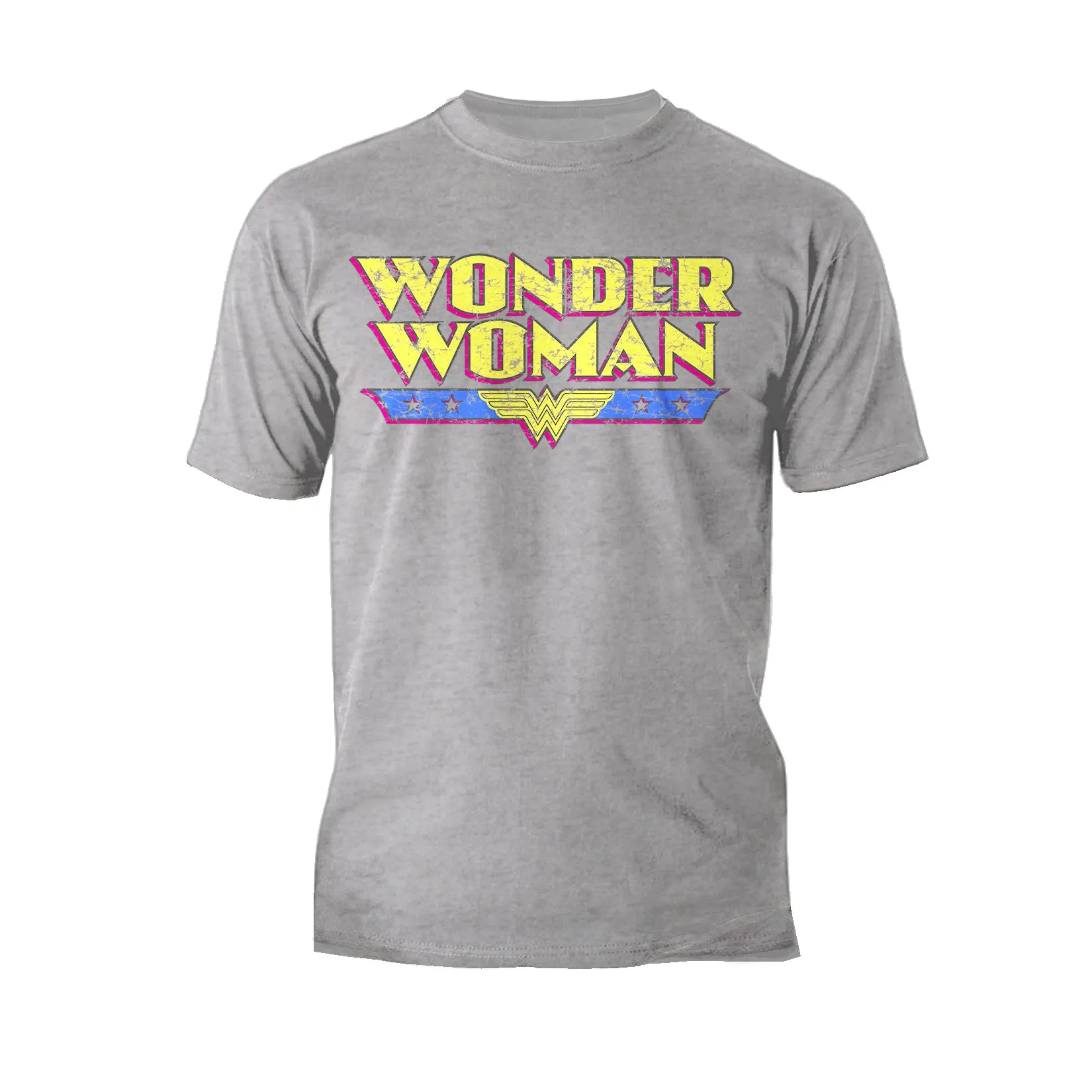 DC Comics Wonder Woman Logo Vintage Official Men's T-Shirt (Sports Grey)