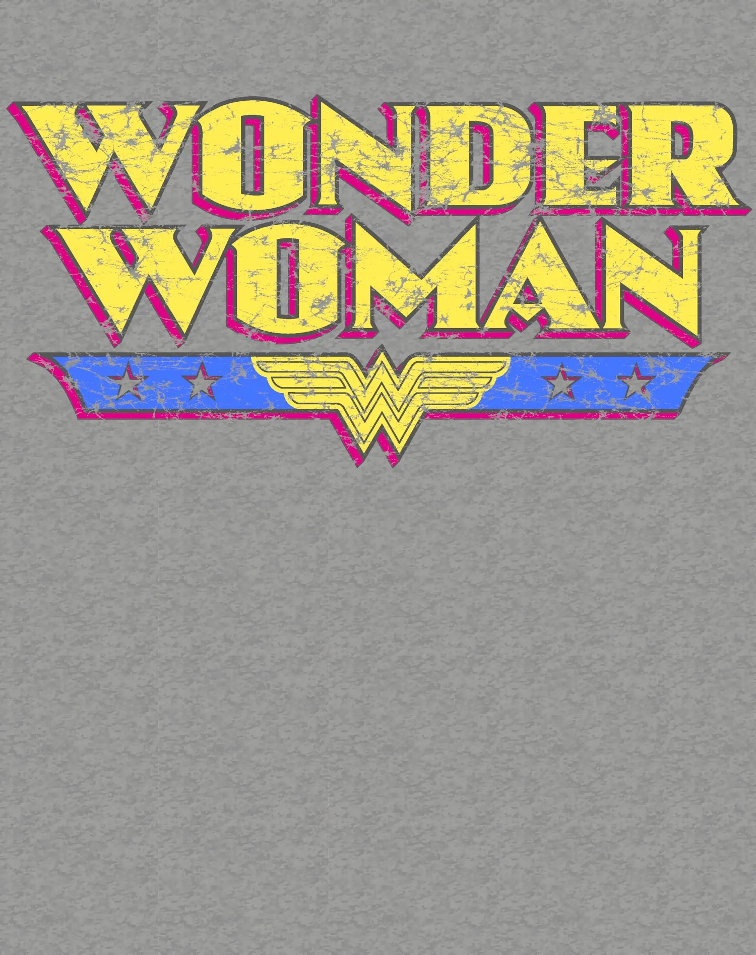DC Comics Wonder Woman Logo Vintage Official Men's T-Shirt (Sports Grey)