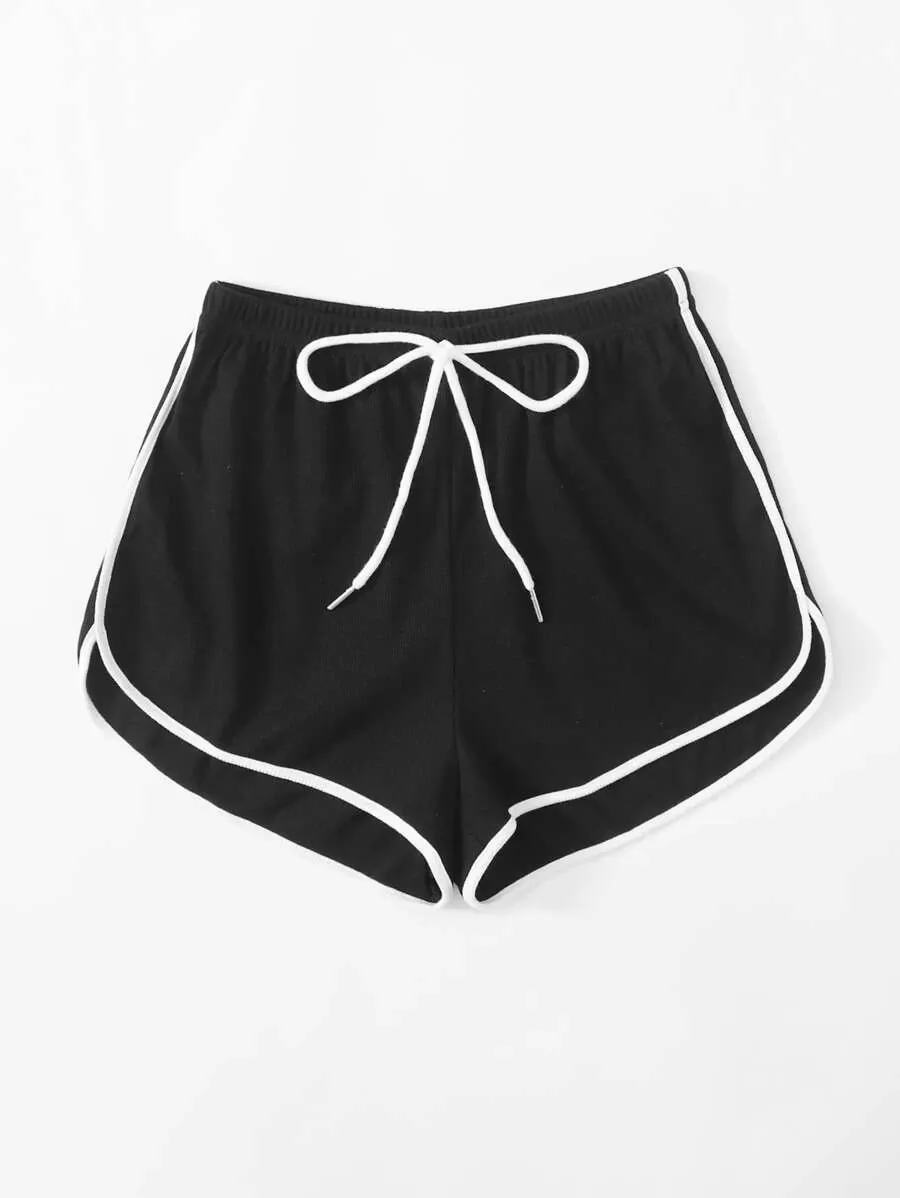 Drawstring Waist Dolphin Shorts
