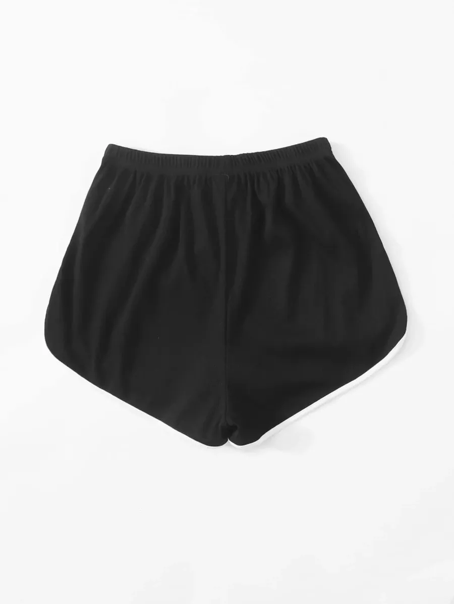 Drawstring Waist Dolphin Shorts