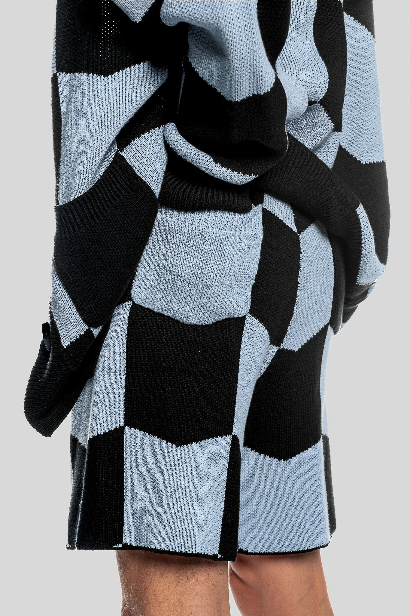 DUSK BLUE CHEVRON KNIT SHORTS