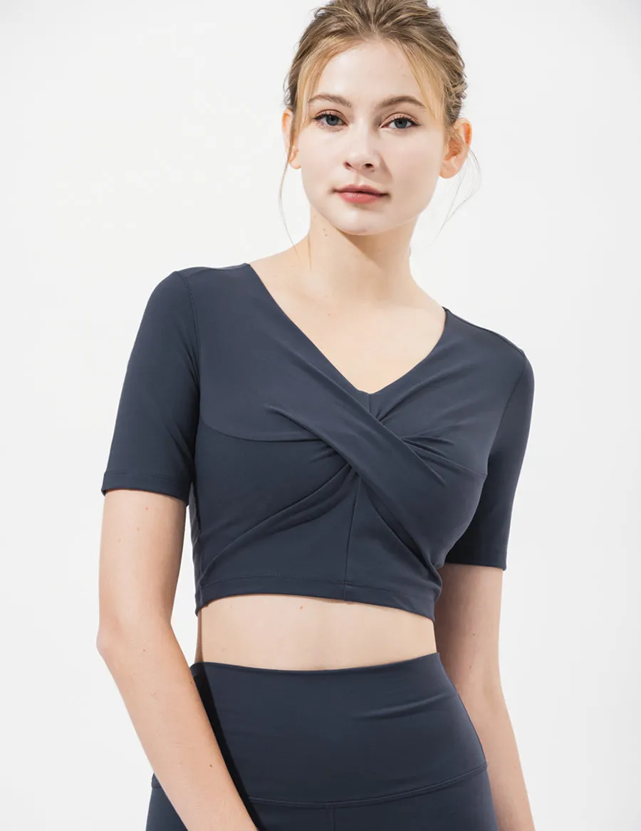 easyoga LESPIRO Dome Cropped Tank - B08 Ink Blue