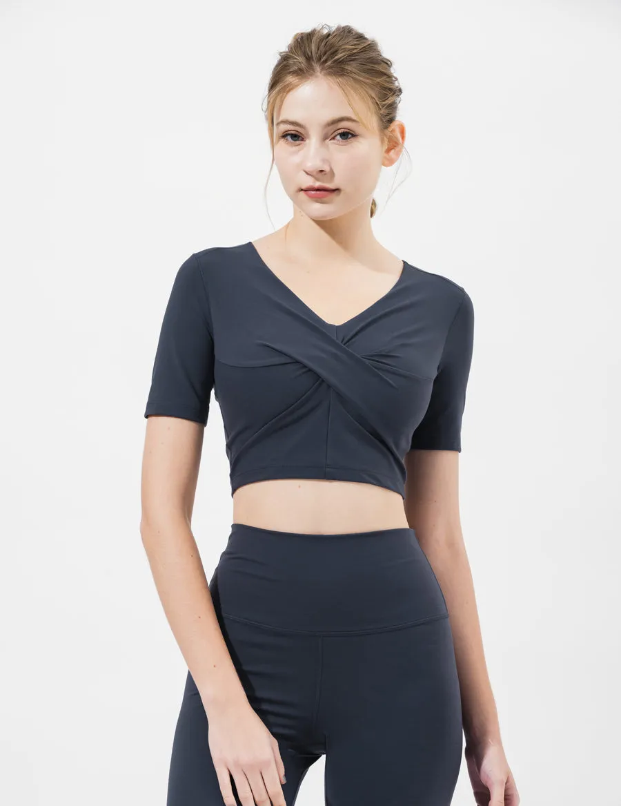easyoga LESPIRO Dome Cropped Tank - B08 Ink Blue