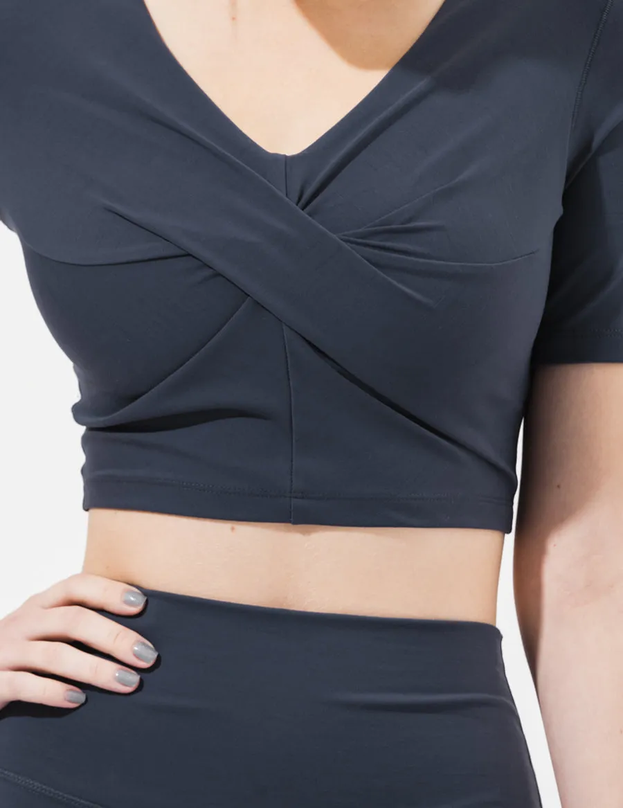 easyoga LESPIRO Dome Cropped Tank - B08 Ink Blue