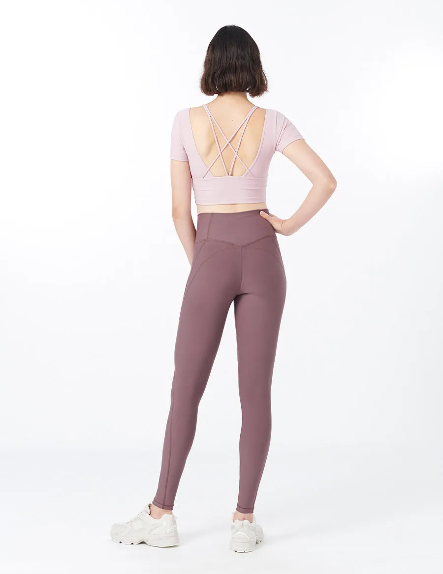 easyoga LESPIRO Elegant Cropped Tank - R22 Dry Rose Powder