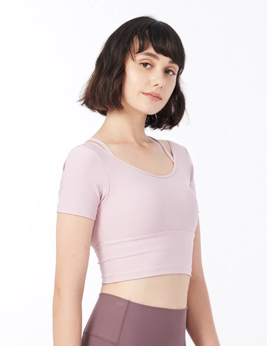 easyoga LESPIRO Elegant Cropped Tank - R22 Dry Rose Powder
