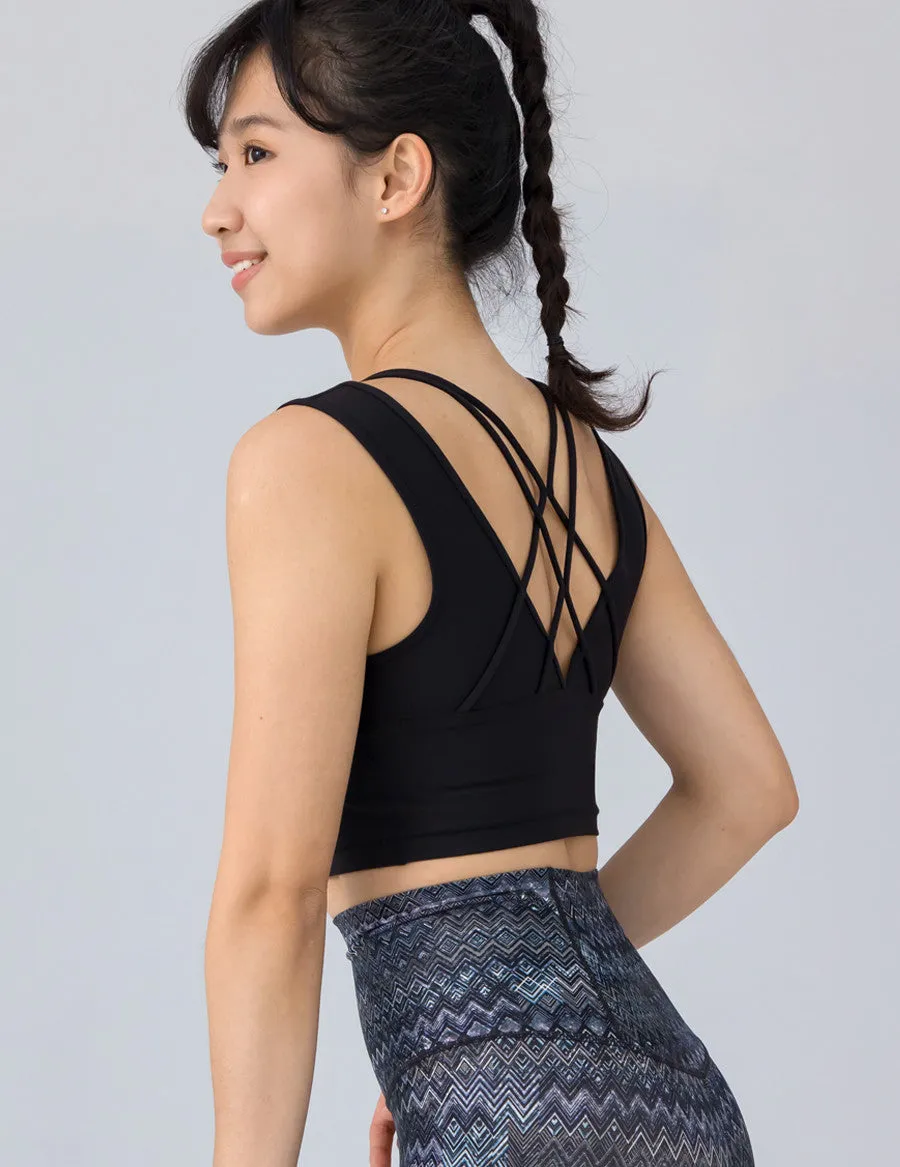 easyoga LESPIRO Two in One Quarter Sleeve  Tank - L1 Black