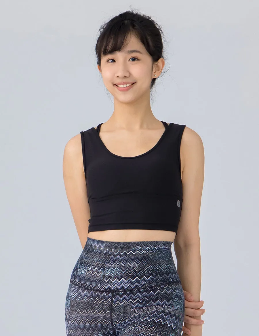 easyoga LESPIRO Two in One Quarter Sleeve  Tank - L1 Black